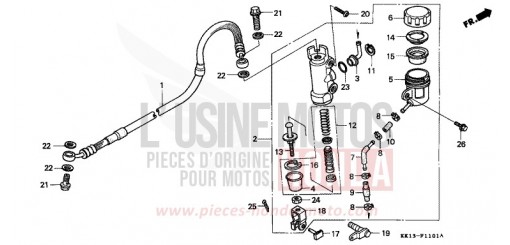 MAITRE-CYLINDRE FREIN AR. XR250RM de 1991